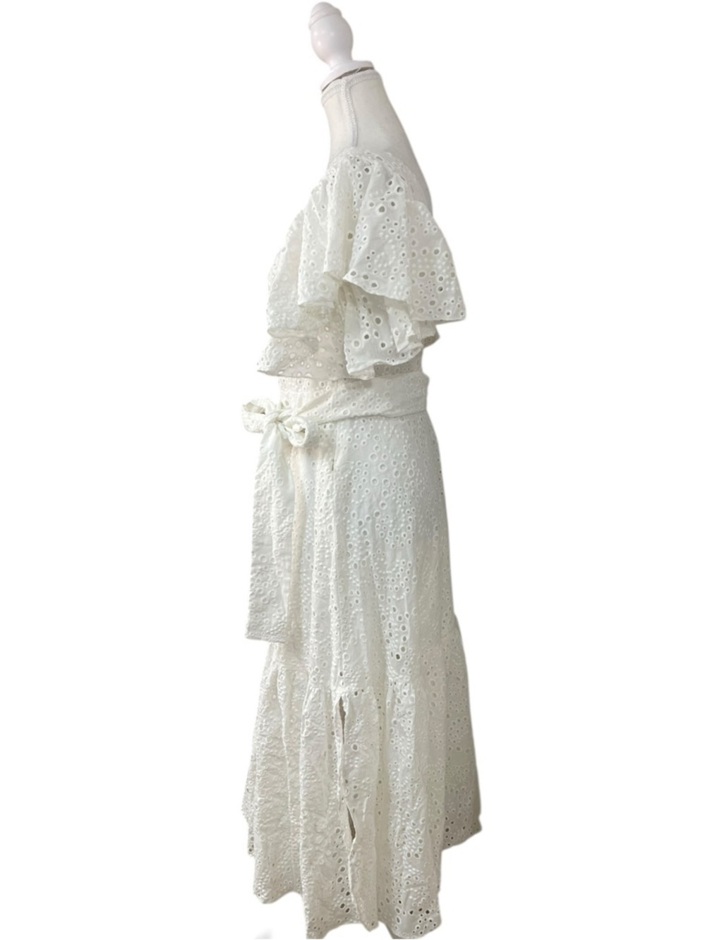 Zara Openwork Embroidered Midi Dress White - Picture 5 of 16